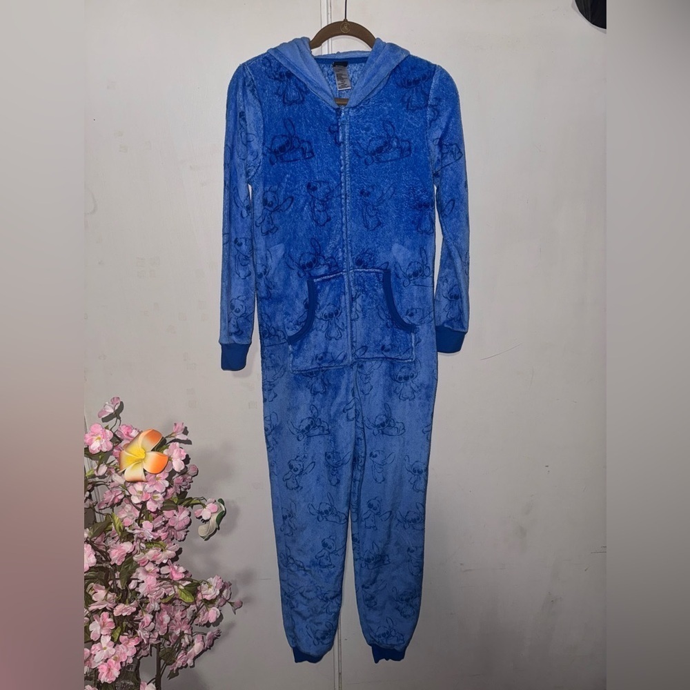 Disney Lilo & Stitch Pajamas Womens xs Costume Hallowen PJs Unionsuit Blue